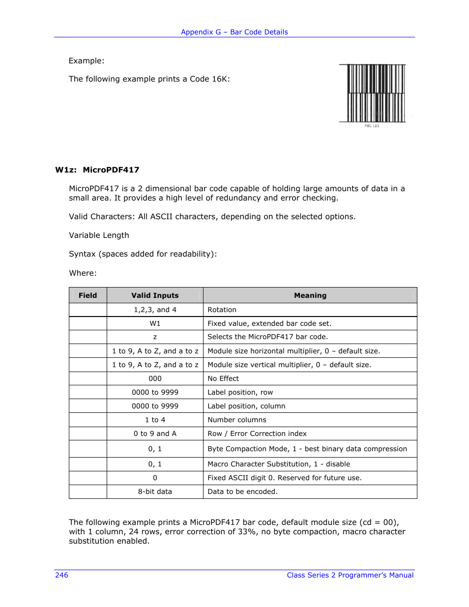 Datamax-O'Neil Class Series II Programmer’s Manual User Manual | Page 260 / 334