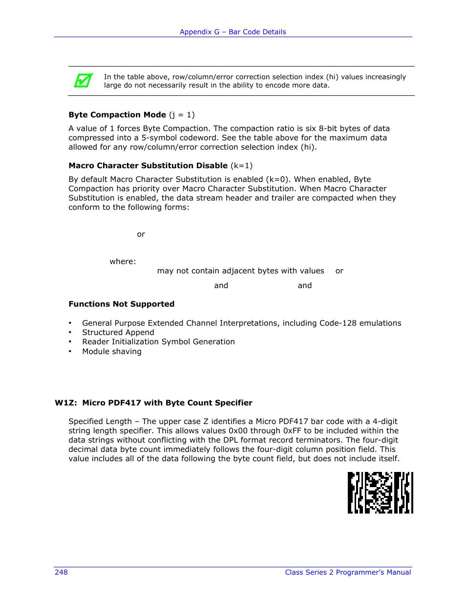 Datamax-O'Neil Class Series II Programmer’s Manual User Manual | Page 262 / 334