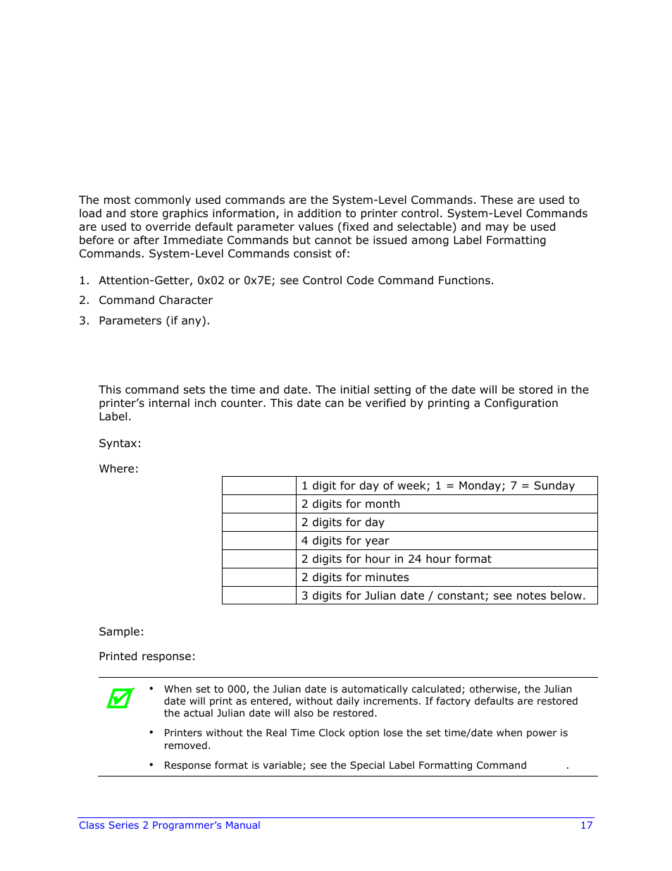 System-level command functions, Introduction | Datamax-O'Neil Class Series II Programmer’s Manual User Manual | Page 31 / 334