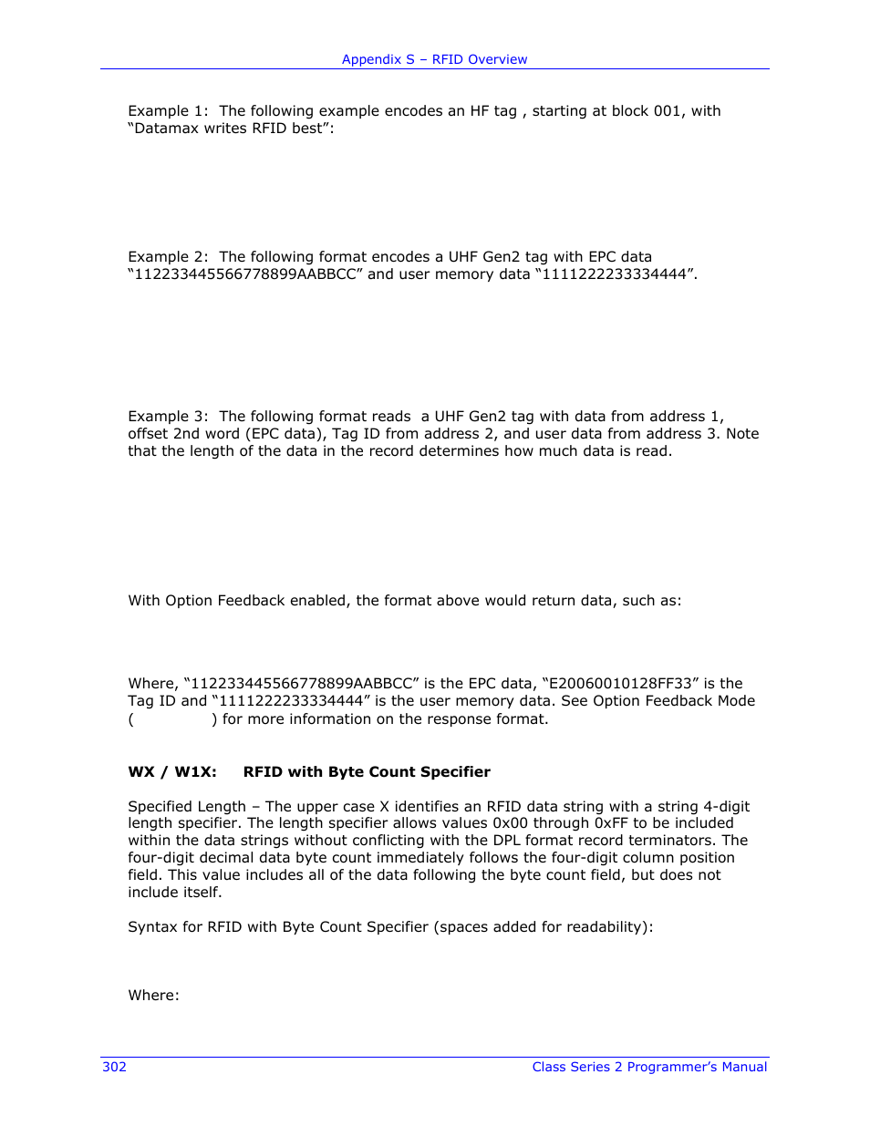 Datamax-O'Neil Class Series II Programmer’s Manual User Manual | Page 316 / 334