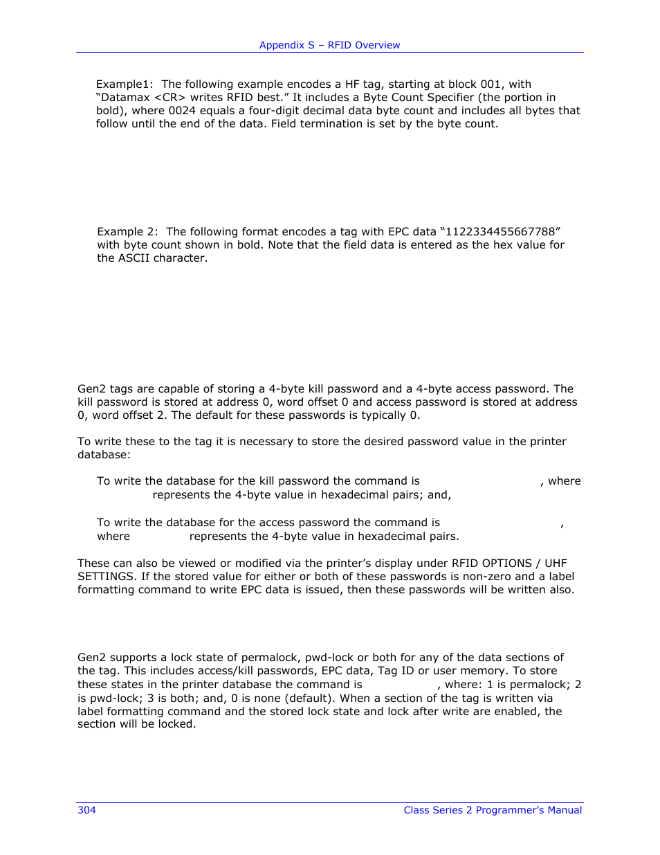 Datamax-O'Neil Class Series II Programmer’s Manual User Manual | Page 318 / 334