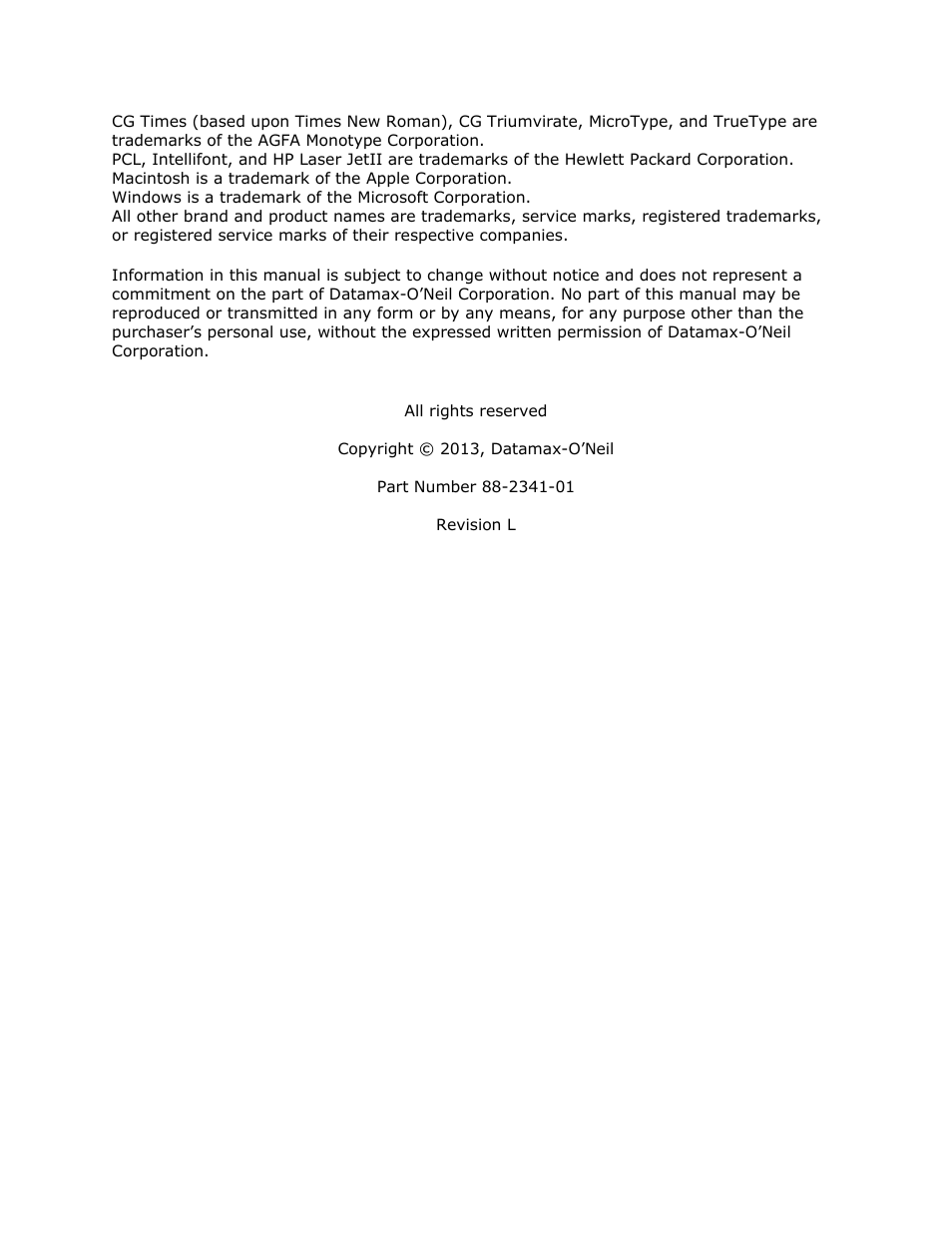 Datamax-O'Neil Class Series II Programmer’s Manual User Manual | Page 4 / 334