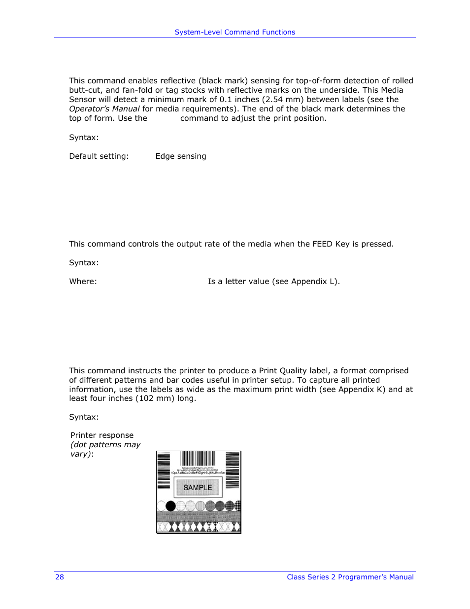 Datamax-O'Neil Class Series II Programmer’s Manual User Manual | Page 42 / 334
