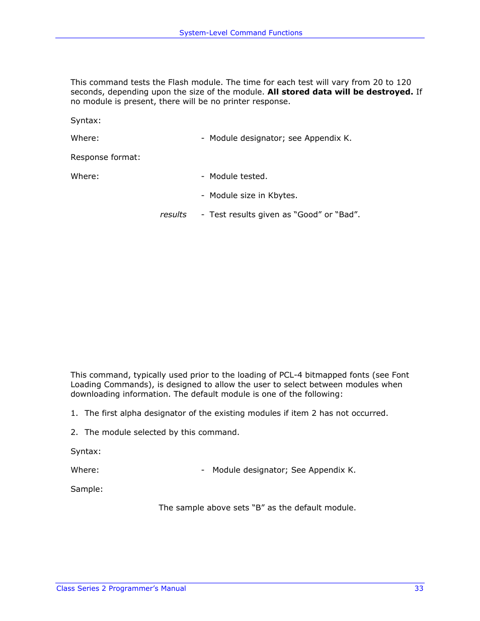 Datamax-O'Neil Class Series II Programmer’s Manual User Manual | Page 47 / 334