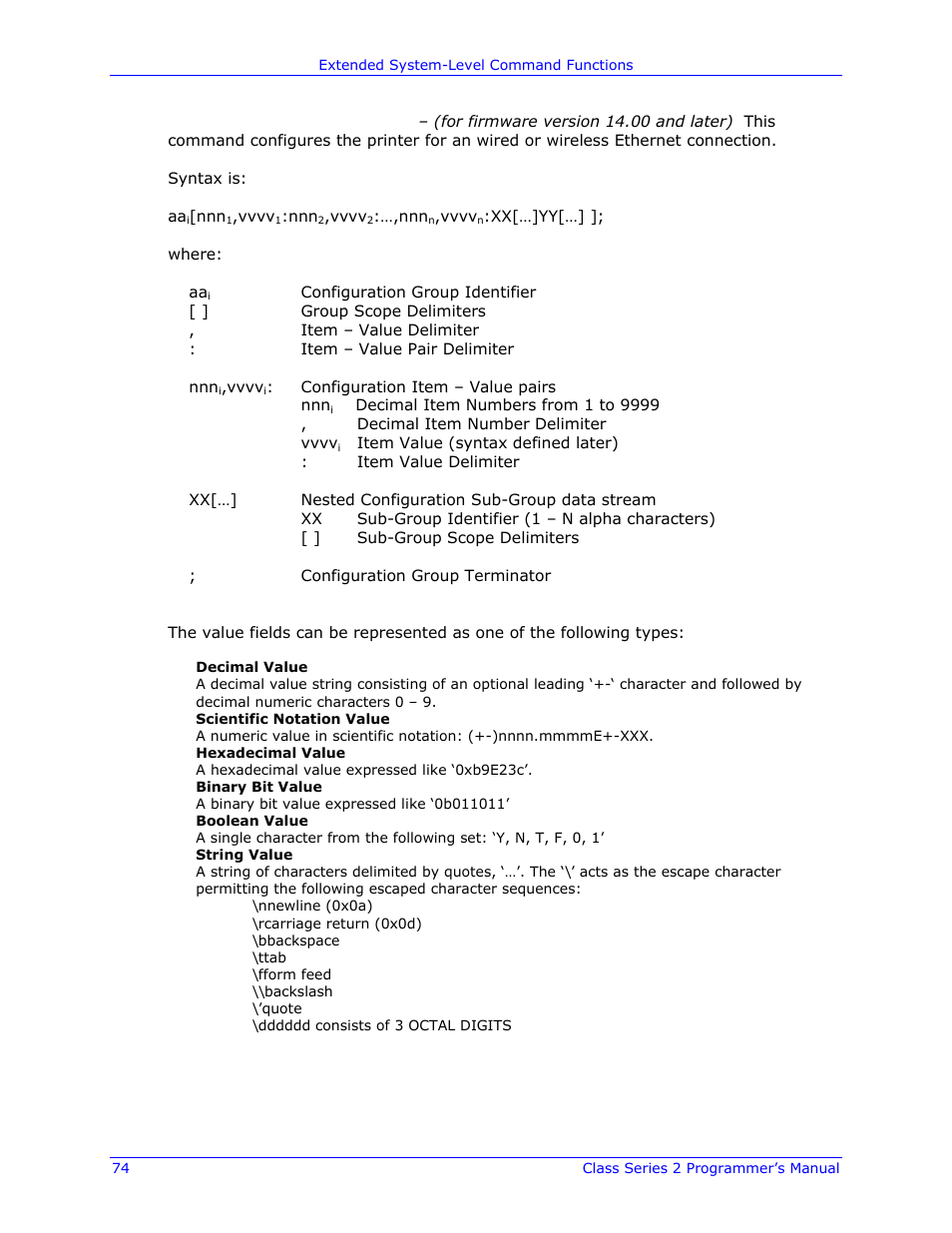 Datamax-O'Neil Class Series II Programmer’s Manual User Manual | Page 88 / 334