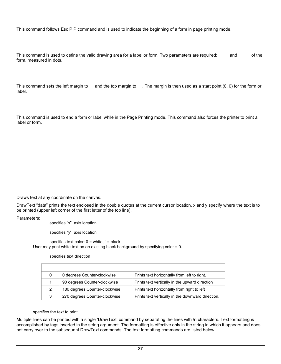 Page print commands – draw commands | Datamax-O'Neil APEX Series Programmer’s Manual User Manual | Page 43 / 67