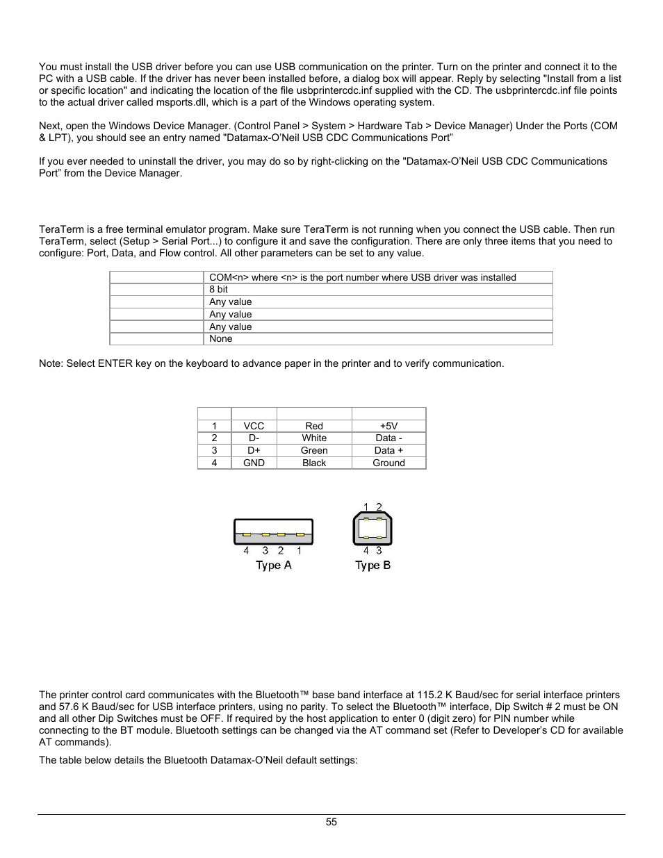 Bluetooth™ communications | Datamax-O'Neil APEX Series Programmer’s Manual User Manual | Page 61 / 67