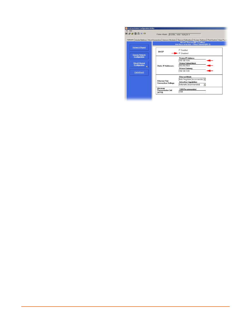 Appendix b – ethernet setup 45 | Datamax-O'Neil E-Class Mark III 3xxxxxxx Operator’s Manual User Manual | Page 51 / 58