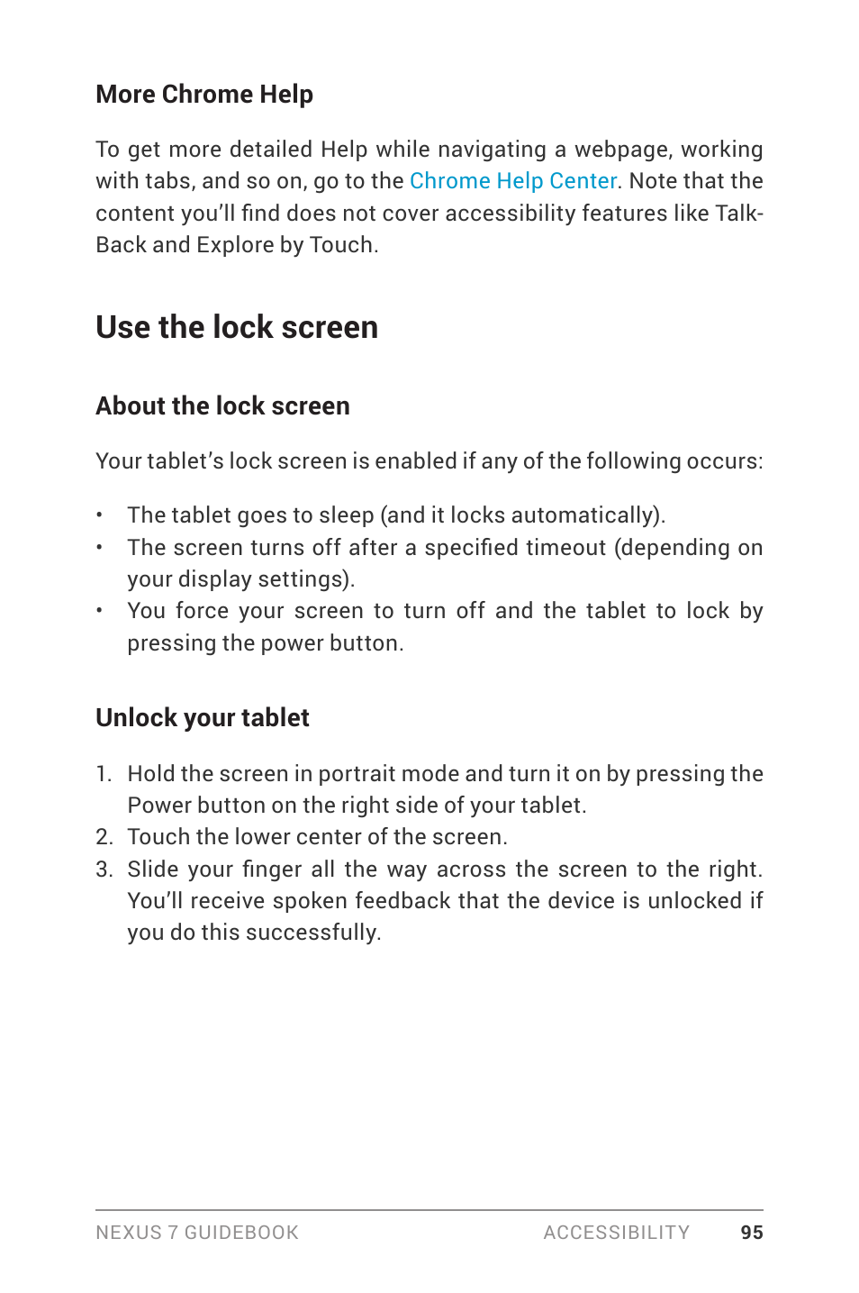 Use the lock screen | Asus Nexus 7 User Manual | Page 101 / 106