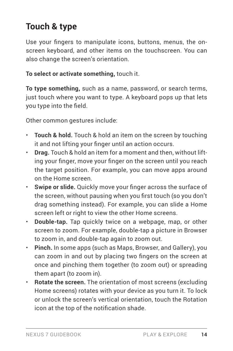 Touch & type | Asus Nexus 7 User Manual | Page 20 / 106