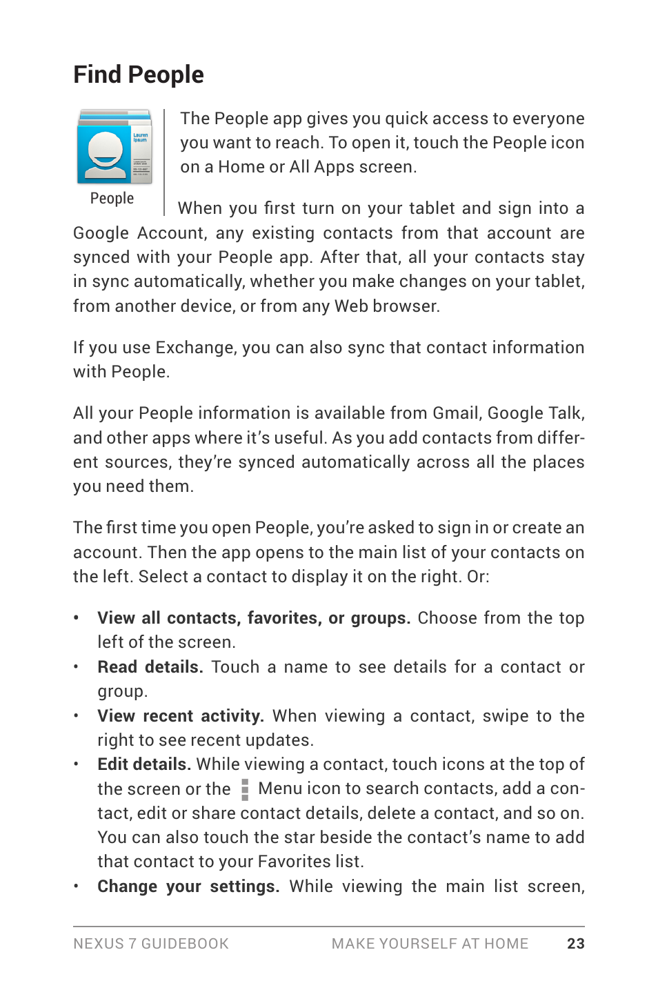 Find people | Asus Nexus 7 User Manual | Page 29 / 106