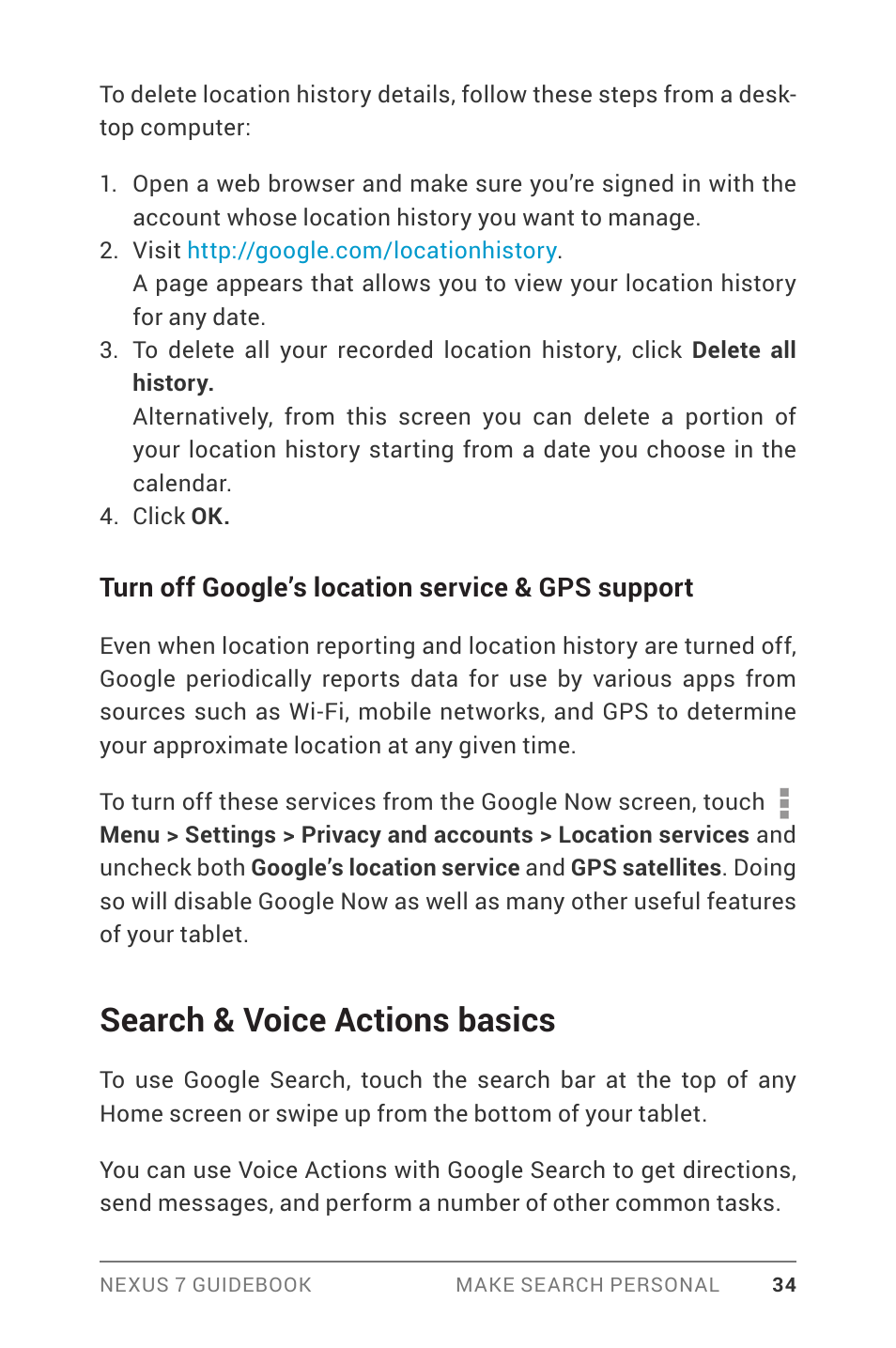 Search & voice actions basics | Asus Nexus 7 User Manual | Page 40 / 106