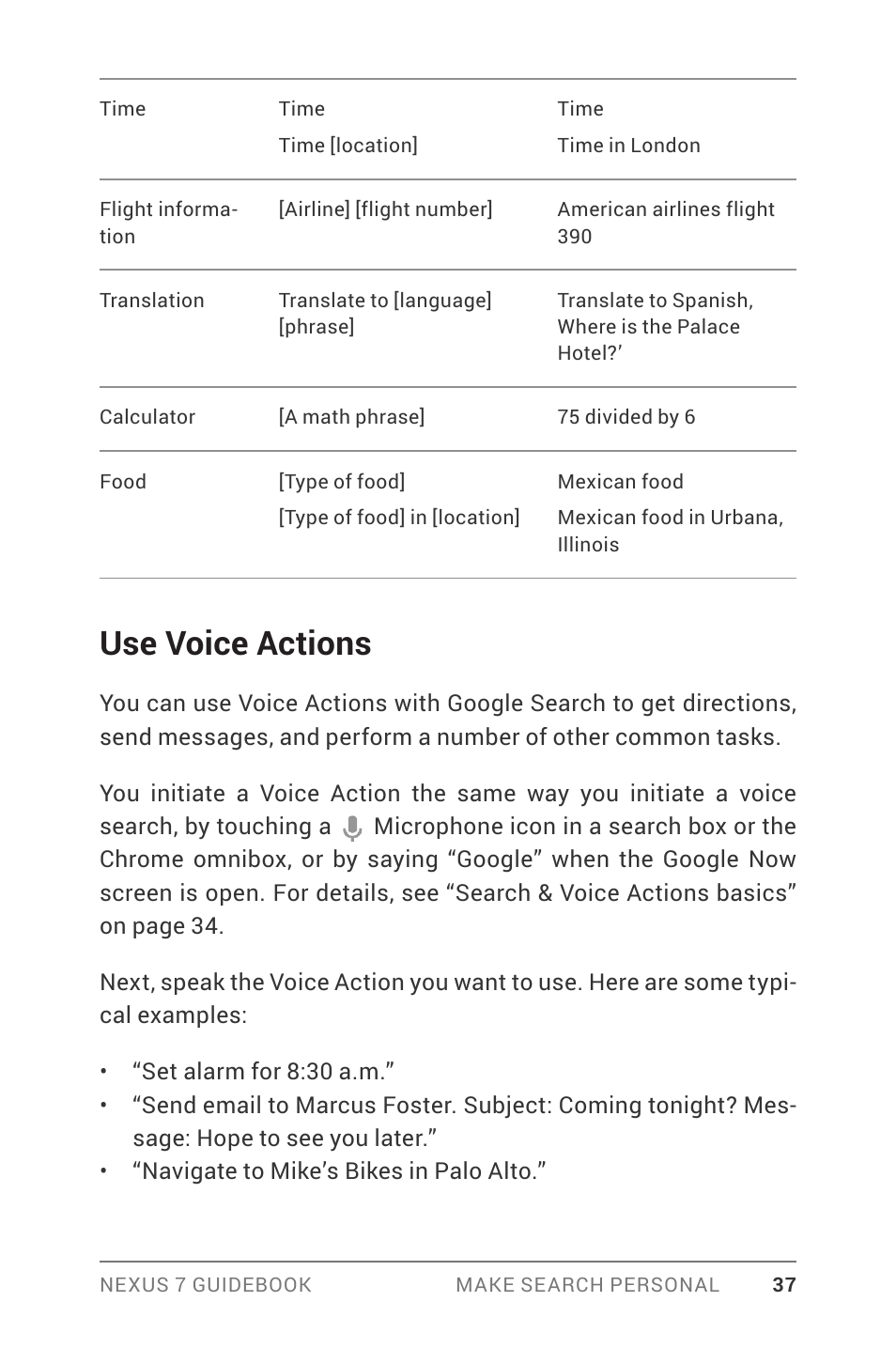 Use voice actions | Asus Nexus 7 User Manual | Page 43 / 106