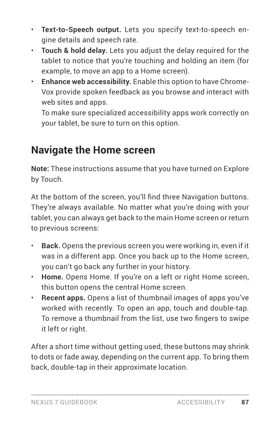 Navigate the home screen | Asus Nexus 7 User Manual | Page 93 / 106