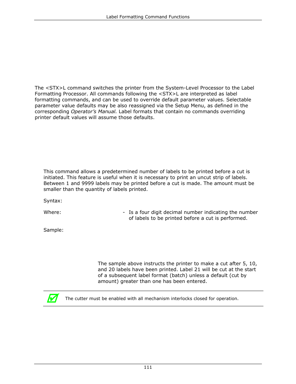 6label formatting command functions | Datamax-O'Neil DPL Programmer’s Manual User Manual | Page 119 / 296