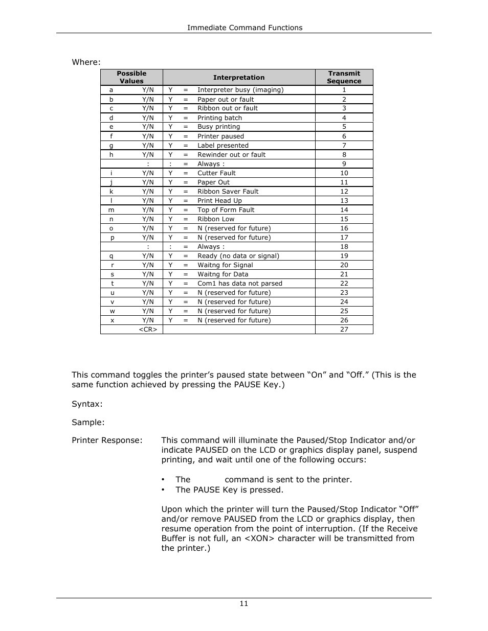 Soh b toggle pause | Datamax-O'Neil DPL Programmer’s Manual User Manual | Page 19 / 296