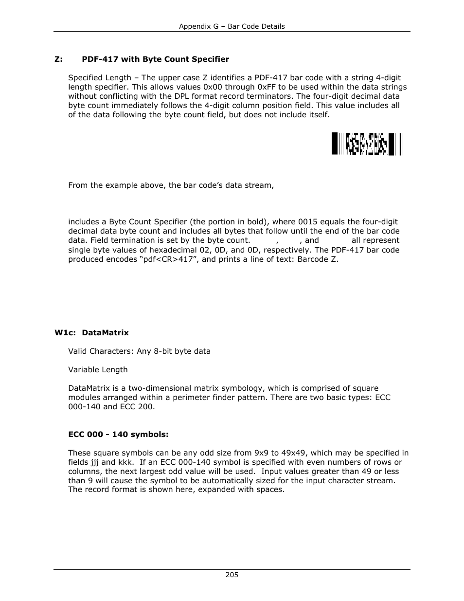 Datamax-O'Neil DPL Programmer’s Manual User Manual | Page 213 / 296