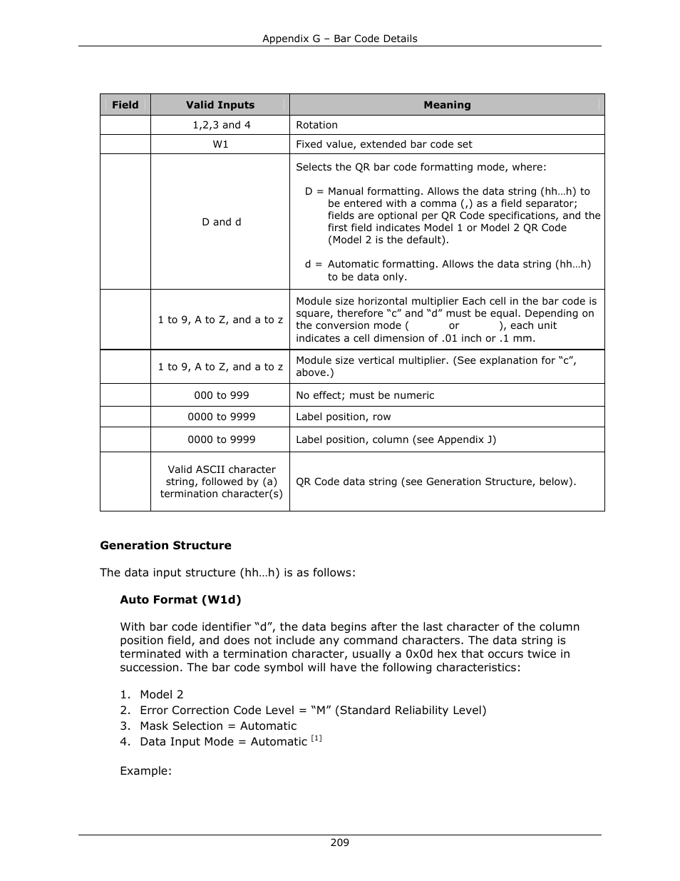 Datamax-O'Neil DPL Programmer’s Manual User Manual | Page 217 / 296