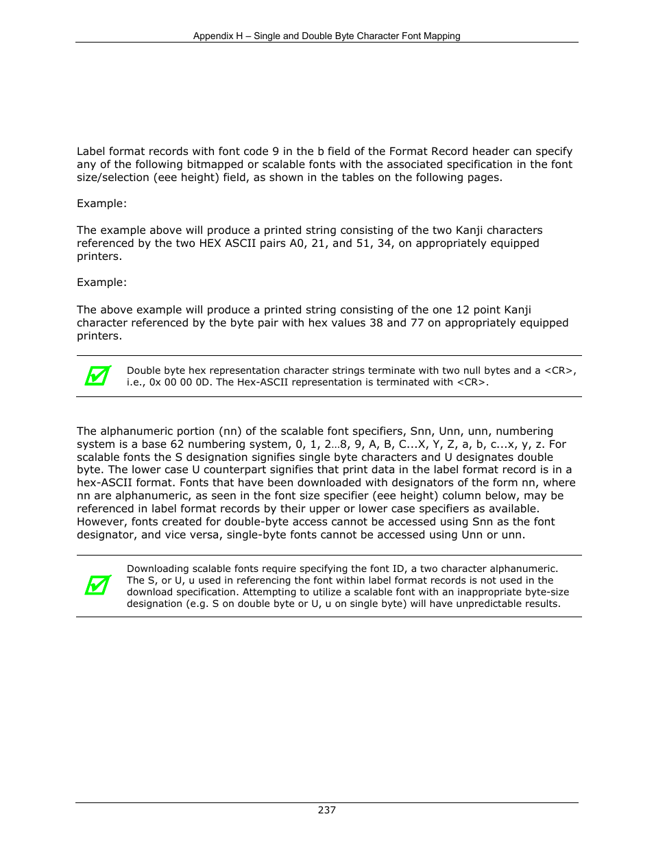 Appendix h | Datamax-O'Neil DPL Programmer’s Manual User Manual | Page 245 / 296