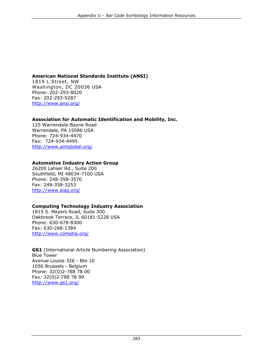 Appendix u | Datamax-O'Neil DPL Programmer’s Manual User Manual | Page 291 / 296