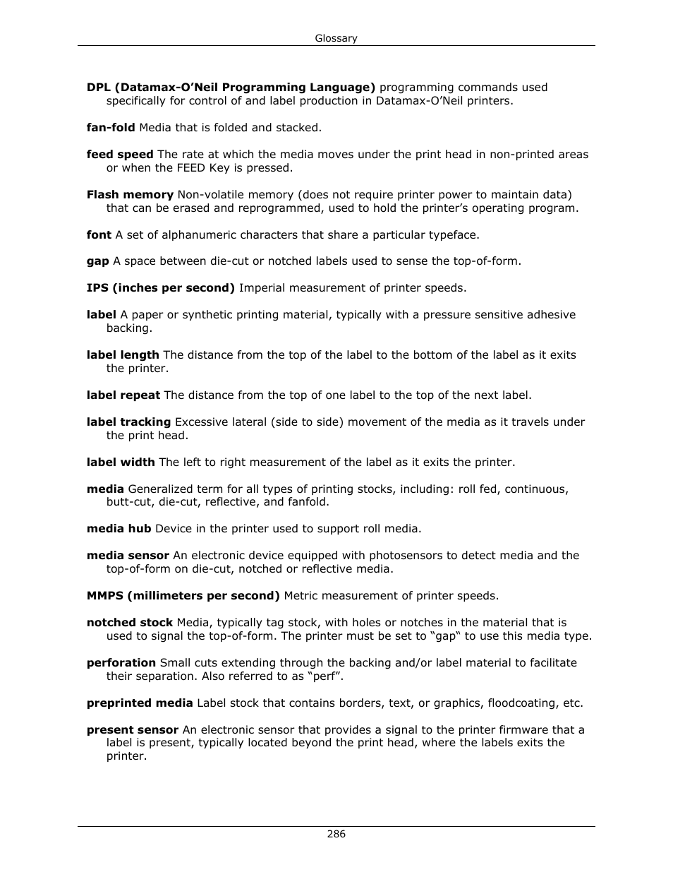 Datamax-O'Neil DPL Programmer’s Manual User Manual | Page 294 / 296