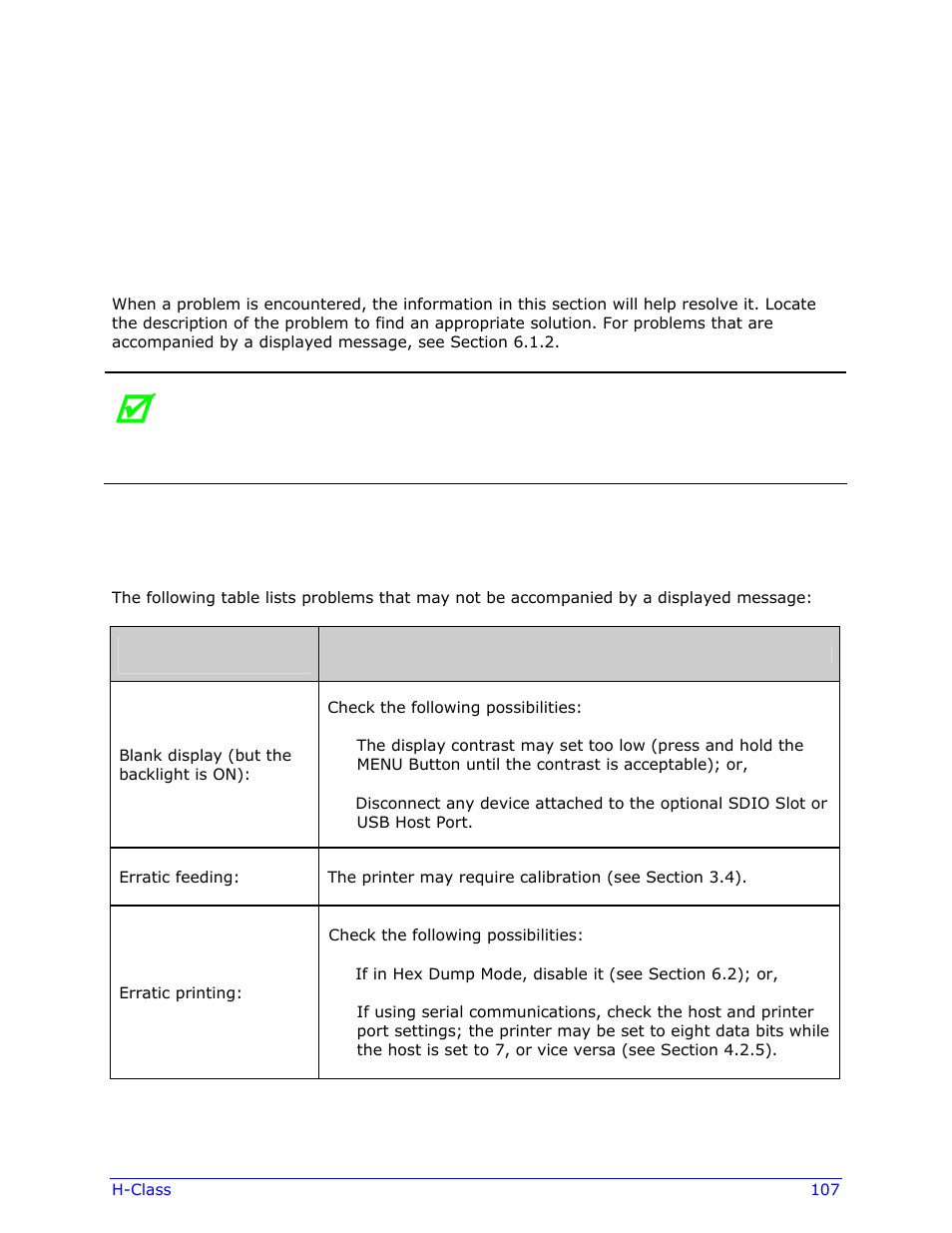 Troubleshooting, 1 problem resolution | Datamax-O'Neil H-Class Operator’s Manual User Manual | Page 117 / 180