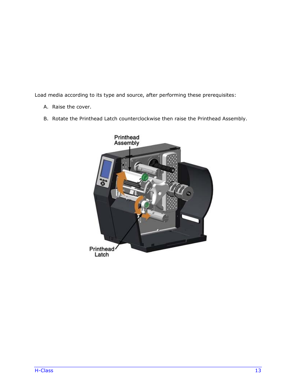 Setting up the printer, 1 media loading | Datamax-O'Neil H-Class Operator’s Manual User Manual | Page 23 / 180