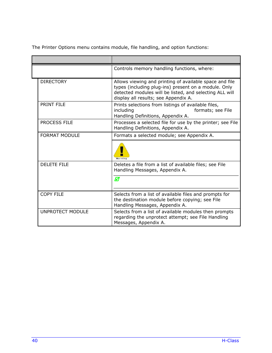 3 printer options | Datamax-O'Neil H-Class Operator’s Manual User Manual | Page 50 / 180
