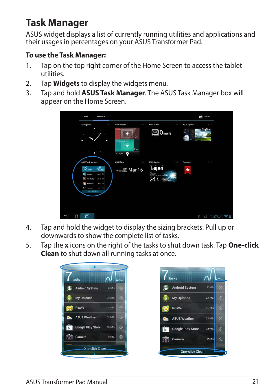 Task manager | Asus Transformer Pad TF300TG User Manual | Page 21 / 90