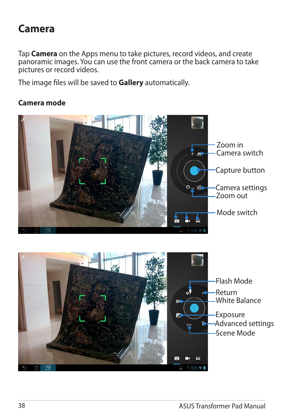 Camera | Asus Transformer Pad TF300TG User Manual | Page 38 / 90