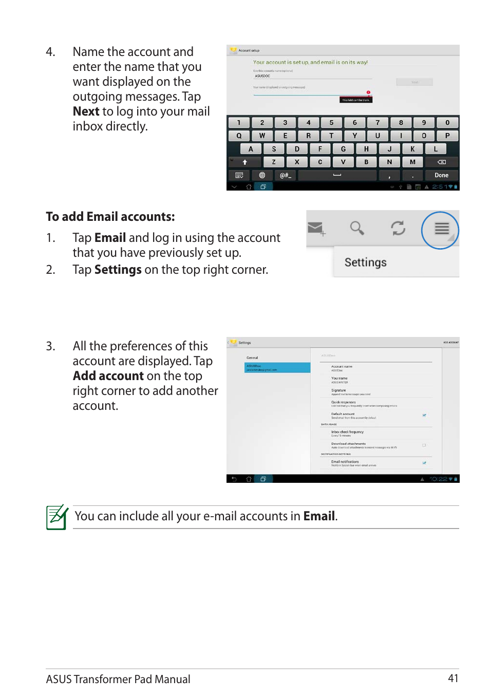 Asus Transformer Pad TF300TG User Manual | Page 41 / 90