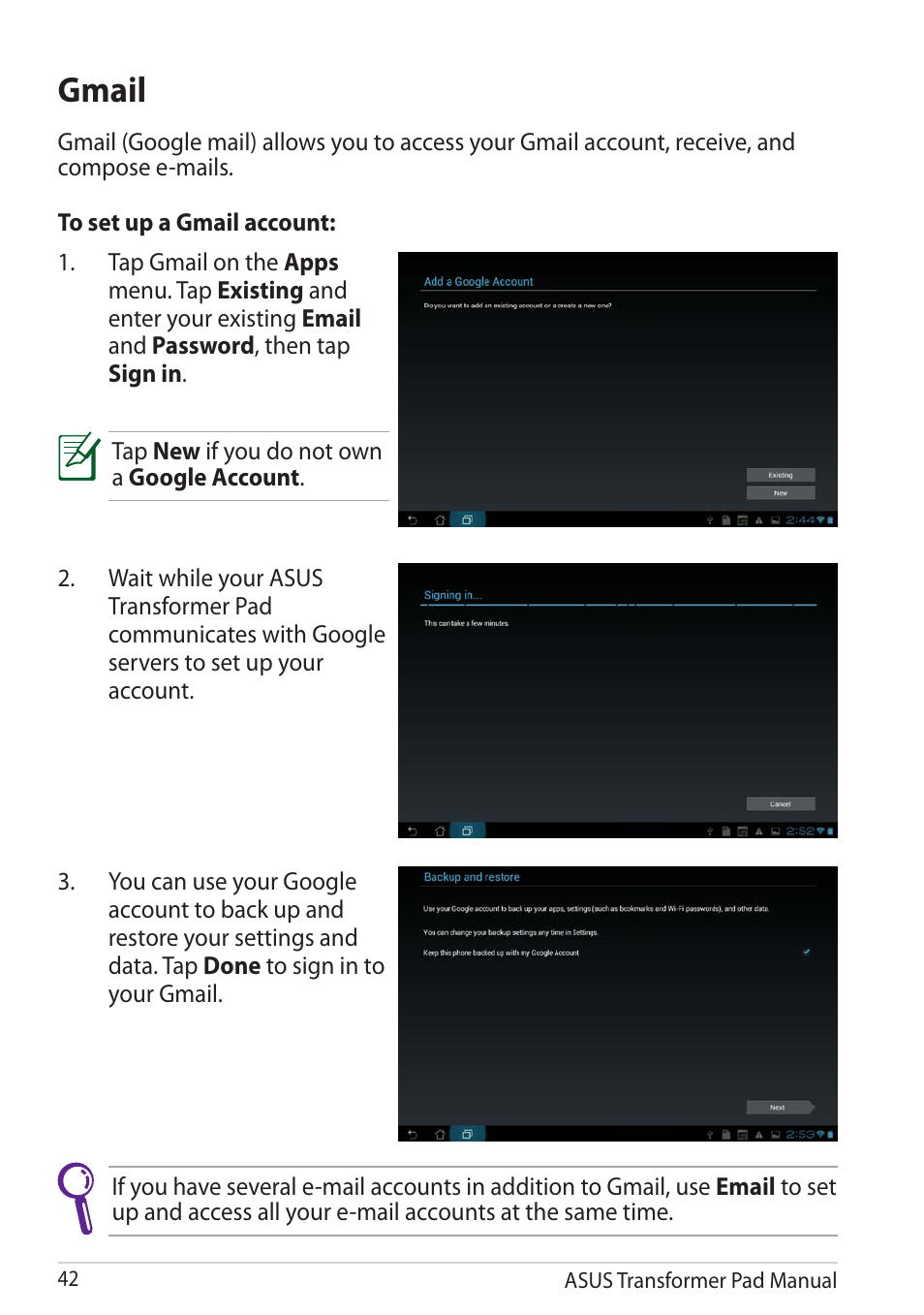 Gmail | Asus Transformer Pad TF300TG User Manual | Page 42 / 90