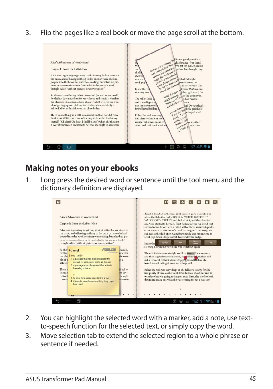 Asus Transformer Pad TF300TG User Manual | Page 45 / 90