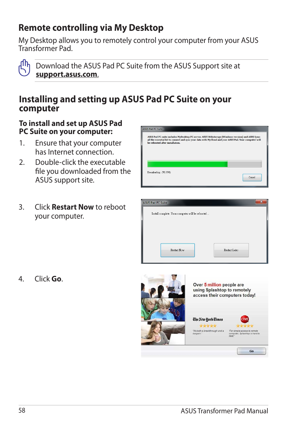 Remote controlling via my desktop | Asus Transformer Pad TF300TG User Manual | Page 58 / 90