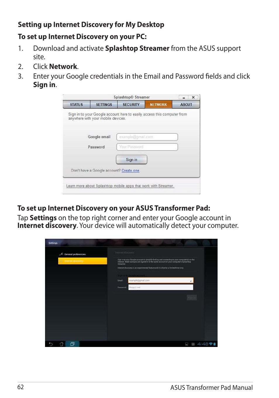 Asus Transformer Pad TF300TG User Manual | Page 62 / 90