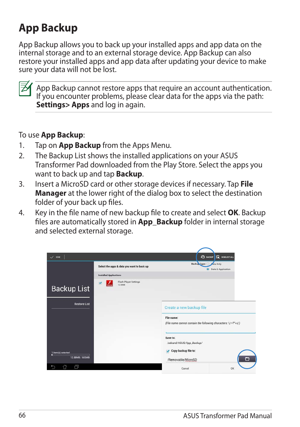 App backup | Asus Transformer Pad TF300TG User Manual | Page 66 / 90