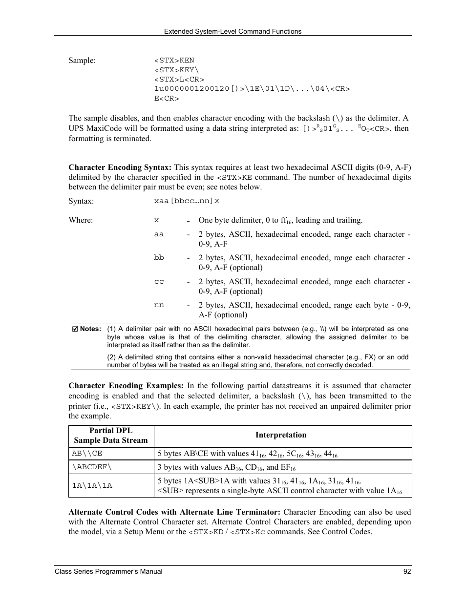 Datamax-O'Neil Class Series Programmer’s Manual User Manual | Page 106 / 300