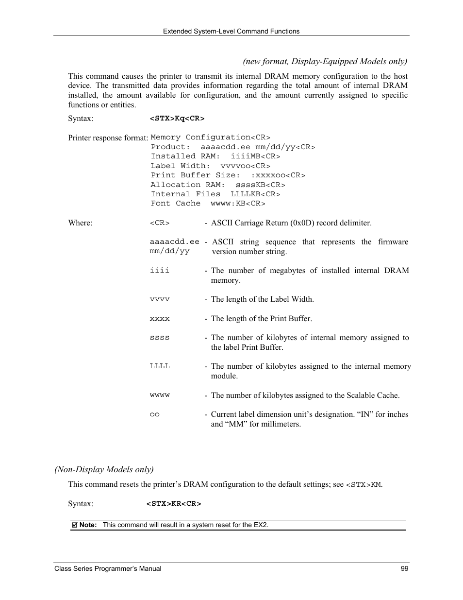 Datamax-O'Neil Class Series Programmer’s Manual User Manual | Page 113 / 300