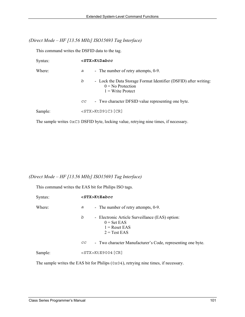 Datamax-O'Neil Class Series Programmer’s Manual User Manual | Page 115 / 300