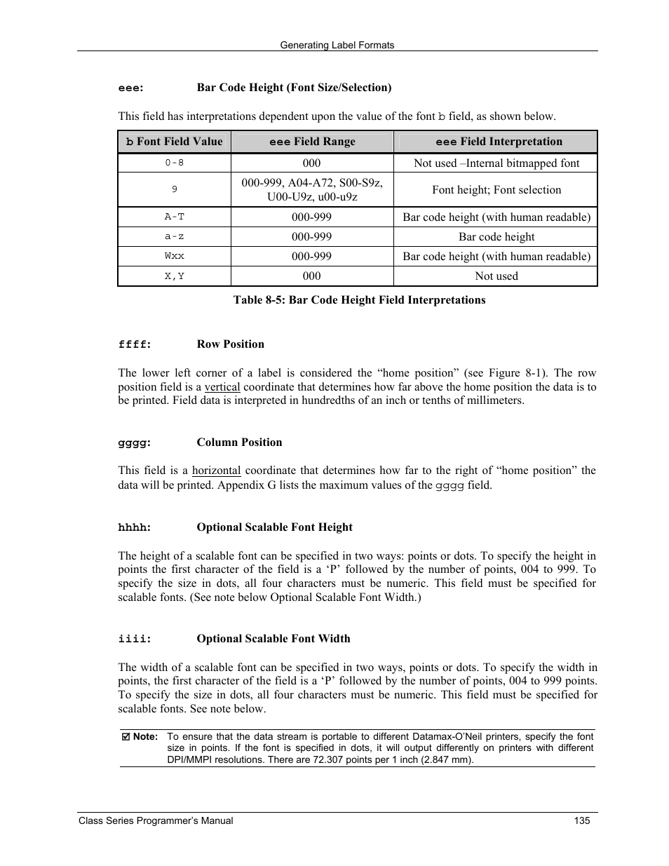 Datamax-O'Neil Class Series Programmer’s Manual User Manual | Page 149 / 300