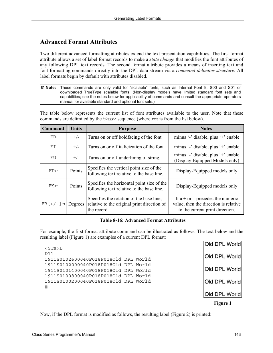 Advanced format attributes | Datamax-O'Neil Class Series Programmer’s Manual User Manual | Page 157 / 300