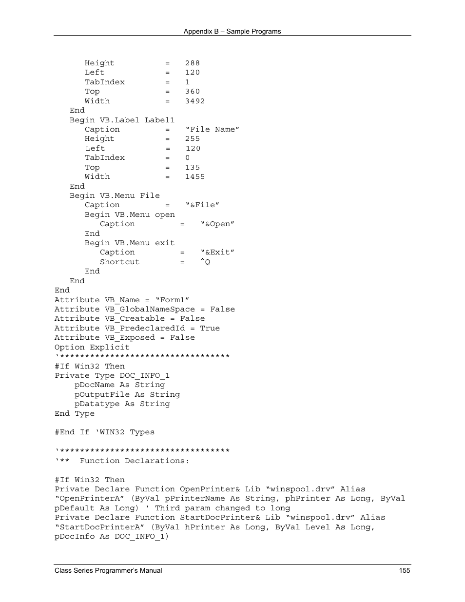 Datamax-O'Neil Class Series Programmer’s Manual User Manual | Page 169 / 300