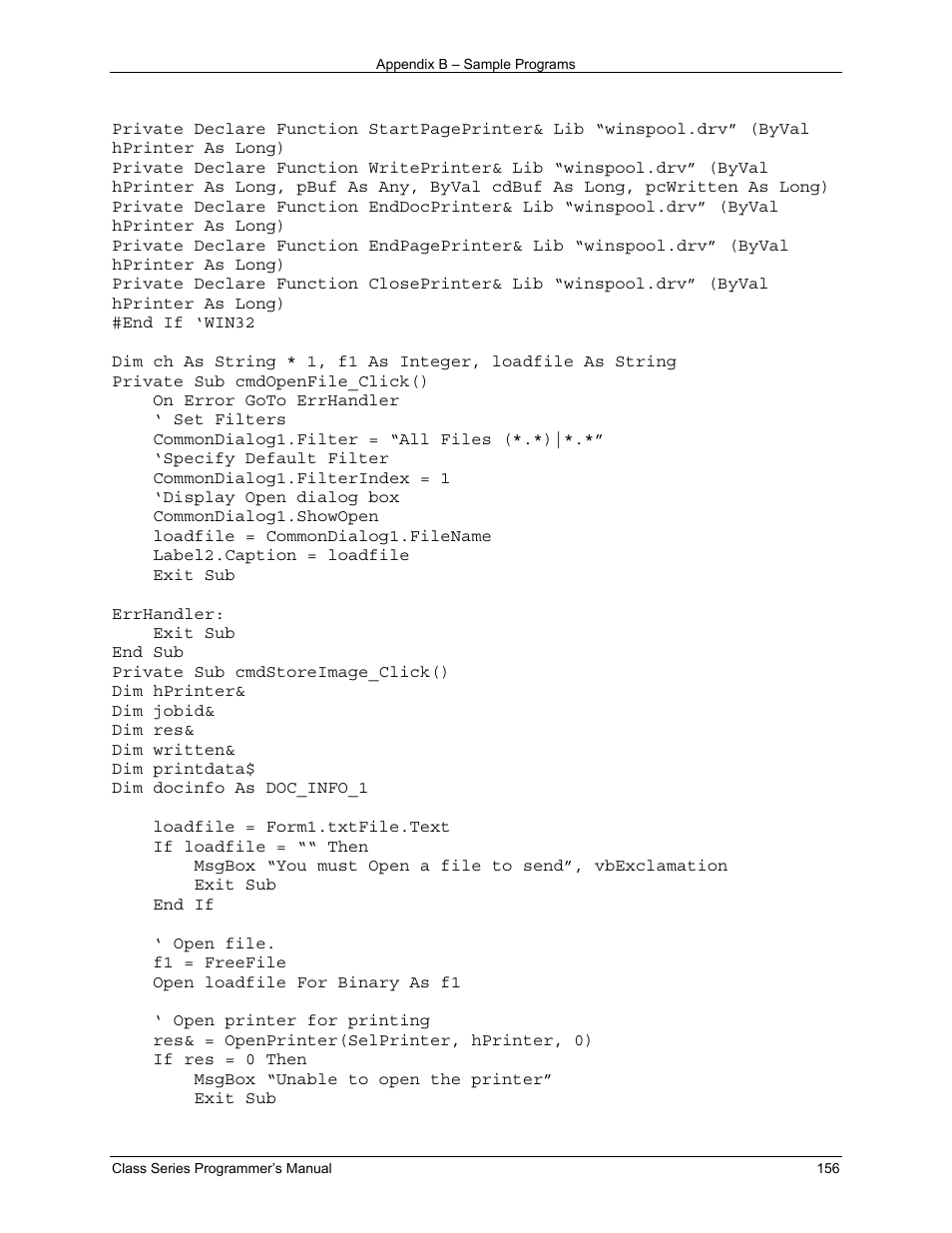 Datamax-O'Neil Class Series Programmer’s Manual User Manual | Page 170 / 300
