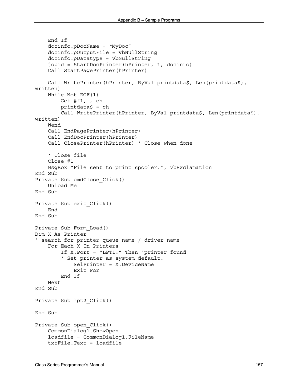 Datamax-O'Neil Class Series Programmer’s Manual User Manual | Page 171 / 300