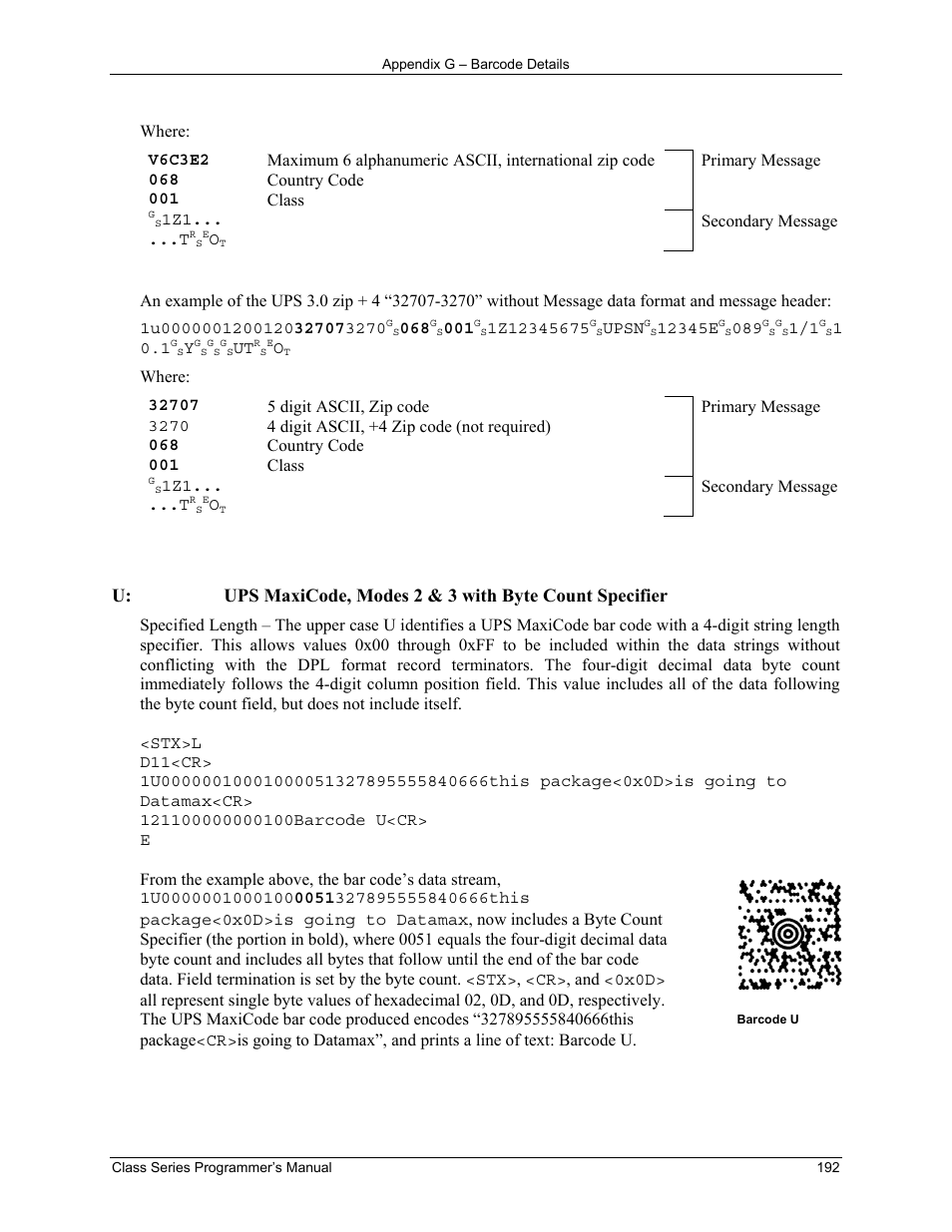 Datamax-O'Neil Class Series Programmer’s Manual User Manual | Page 206 / 300