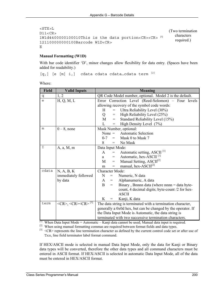 Datamax-O'Neil Class Series Programmer’s Manual User Manual | Page 214 / 300