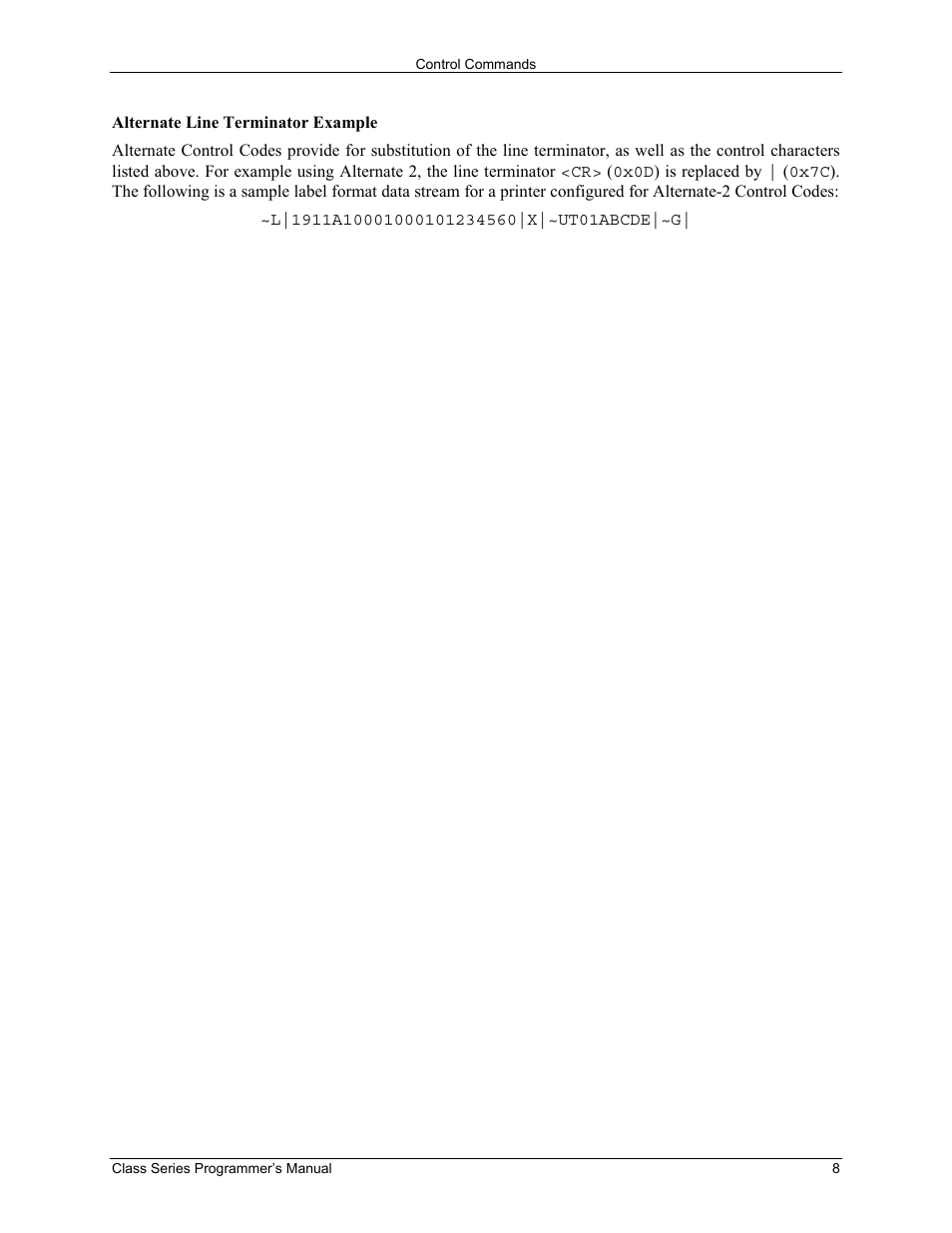 Datamax-O'Neil Class Series Programmer’s Manual User Manual | Page 22 / 300