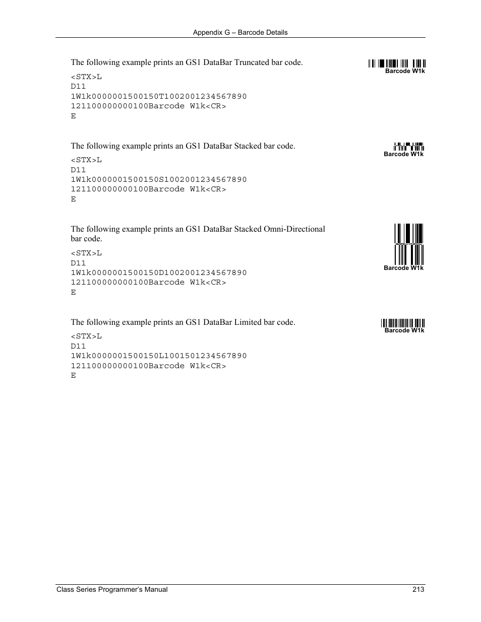 Datamax-O'Neil Class Series Programmer’s Manual User Manual | Page 227 / 300