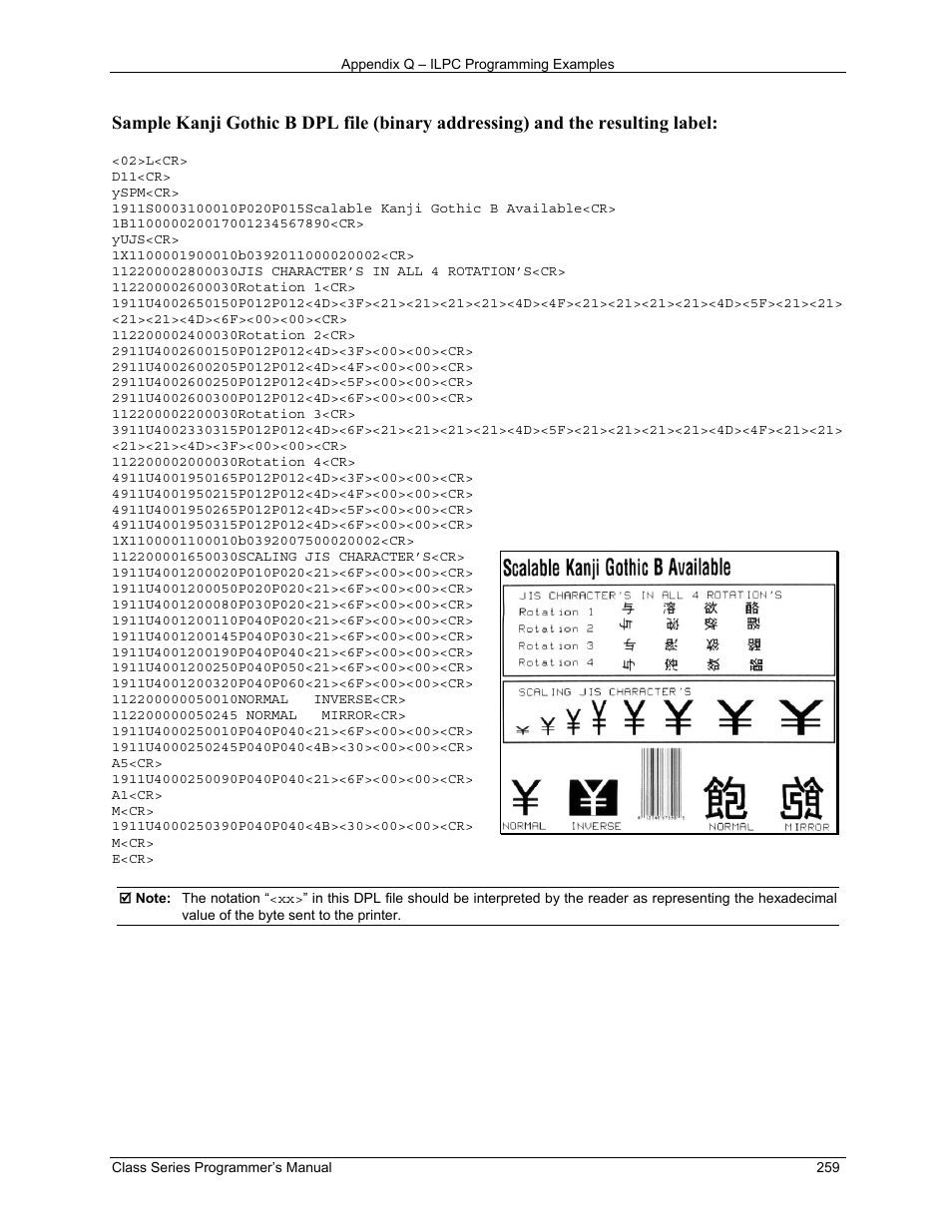 Datamax-O'Neil Class Series Programmer’s Manual User Manual | Page 273 / 300