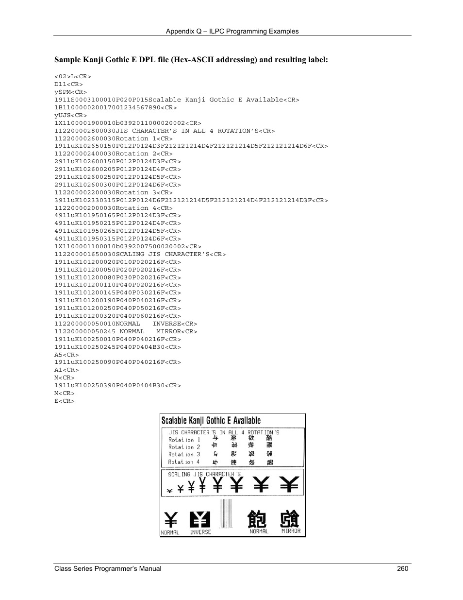 Datamax-O'Neil Class Series Programmer’s Manual User Manual | Page 274 / 300